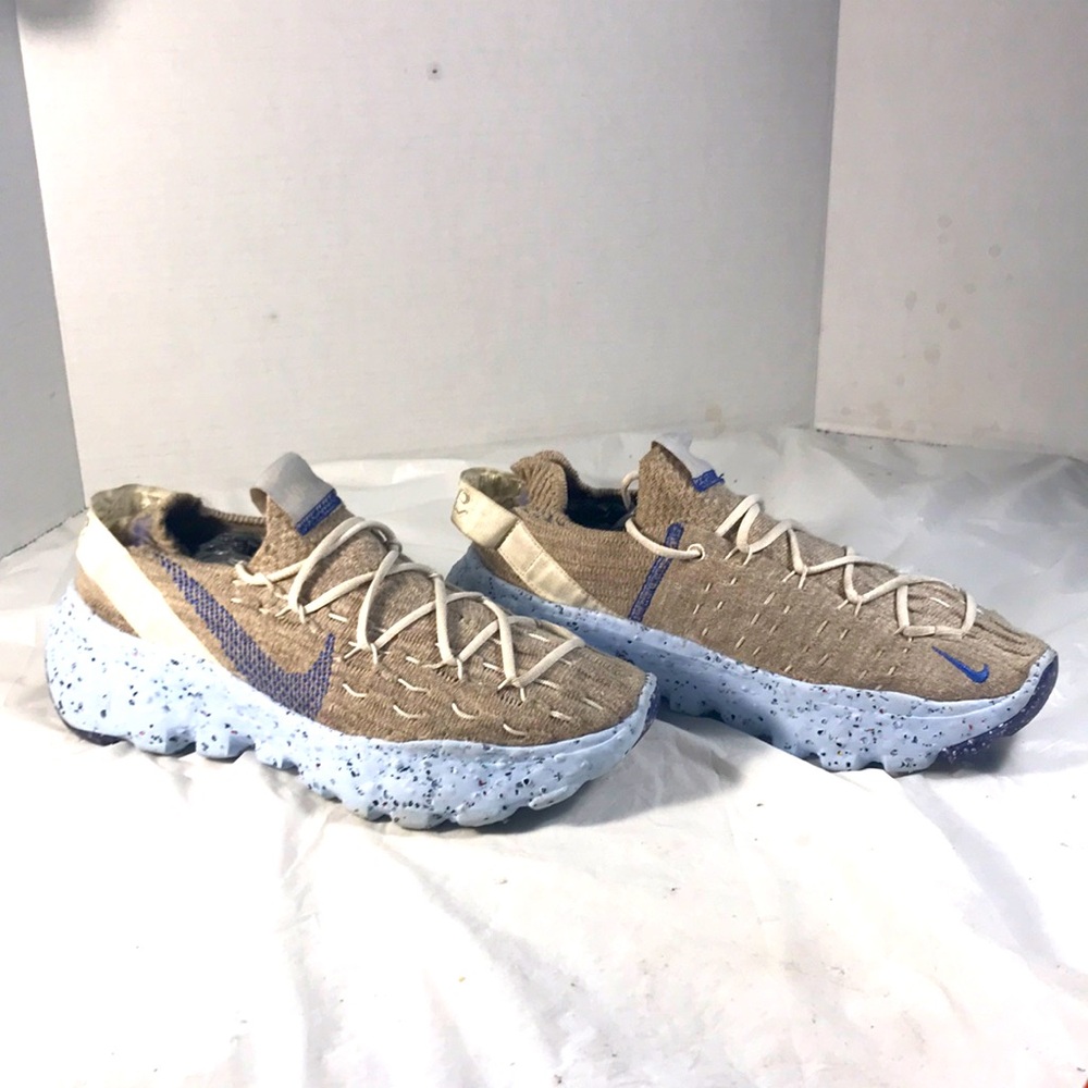 Nike Space Hippie 04 Mens Slip On and Lace Sneakers in Sand and Astronomy Blue